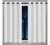 ZZGZZG Blackout Curtains for Living Room 170 x 110 cm Thermal Insulated Soundproof Eyelet Window Curtains for Living Room for Bedroom, White