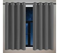 ZZGZZG Blackout Curtains for Living Room 170 x 120 cm Thermal Insulated Soundproof Eyelet Window Curtains for Living Room for Bedroom, Dark Grey