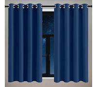ZZGZZG Blackout Curtains for Living Room 170 x 210 cm Thermal Insulated Soundproof Eyelet Window Curtains for Living Room for Bedroom, Navy Blue
