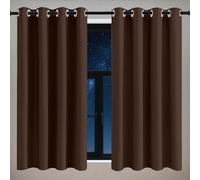 ZZGZZG Blackout Curtains for Living Room 170 x 270 cm Thermal Insulated Soundproof Eyelet Window Curtains for Living Room for Bedroom, Brown