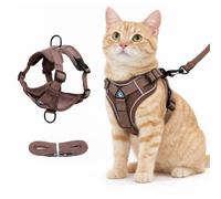 ZZHBOO 1 Dog Leash, Polyester Material, Cute Vest Design, Adjustable Cat Harness for Kittens, Anti-slip, for Walks, Outings, Training, Brown