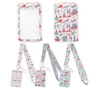 ZZHBOO 3 Ferrule Multicoloured Polyester, Doctor Cat Medicine Mobile Phone Card Holder Combi, Work School Campus ID ID Card, 1 cm