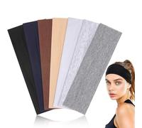 ZZHBOO 7 Resistance Yoga Bands, Stretchy Fabric Bands, Versatile Set in Various Colours for Yoga, Pilates, Fitness, Workout and as Sweatband, Headband, 0.2 cm