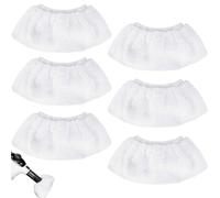 ZZHBOO Pack of 6 Mop High Quality Microfibre Cleaning Cloths Suitable for Kärcher Steam Cleaner SV7, White Colour, 19 cm x 9 cm Size