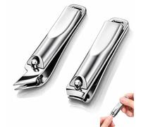 ZZHBOO Set of 2 Nail Clippers, Precision Nail Clippers, for Ingrown Nails and Pedicures, Professional Manicure and Pedicure Set, Silver, 5.5 cm + 6 cm
