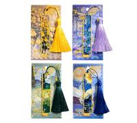 ZZHBOO Set of 4 Bookmarks Set, Metal, Creative Chinese Hole Pattern Design, Elegant Reading Accessories, Perfect as a Gift for Readers, Students, Book Lovers