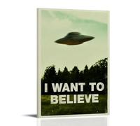 ZZHCMP I Want To BelieveMural Canvas Poster Living Room Decoration Bedroom And Office Antifouling Waterproof Moisture-Proof Youth GiftFrame-style12x18inch(30x45cm)