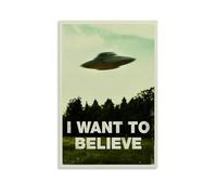 ZZHCMP I Want To BelieveMural Canvas Poster Living Room Decoration Bedroom And Office Antifouling Waterproof Moisture-Proof Youth GiftUnframe-style20x30inch(50x75cm)