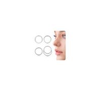 ZZHDCC 3Pcs 18K Gold Nose Ring Hoop 8mm 316L Surgical Steel Septum Nose Rings for Women Clicker CZ Nose Hoops 16 Gauge Nose Piercing Jewelry for Multiple Piercings, 4 Pieces, Stainless Steel, cubic