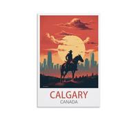 ZZHHEGN Calgary Canada Vintage Travel Posters 20x30inch(50x75cm) Canvas Art Poster And Wall Art Picture Print Modern Family Bedroom Decor Posters