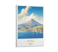 ZZHHEGN Etna Italy Vintage Travel Poster 08x12inch(20x30cm) Canvas Art And Wall Art Picture Print