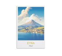 ZZHHEGN Etna Italy Vintage Travel Poster 12x18inch(30x45cm) Canvas Art And Wall Art Picture Print