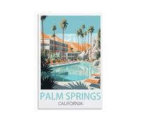 ZZHHEGN Palm Springs California Vintage Travel Poster 08x12inch(20x30cm) Canvas Art Poster And Wall Art Picture Print Modern Family Bedroom Decor Posters