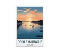 ZZHHEGN Poole Harbour England Vintage Travel Poster 12x18inch(30x45cm) Canvas Art Poster And Wall Art Picture Print Modern Family Bedroom Decor Posters