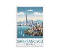ZZHHEGN San Francisco California Vintage Travel Posters 12x18inch(30x45cm) Canvas Art Poster And Wall Art Picture Print Modern Family Bedroom Decor Posters