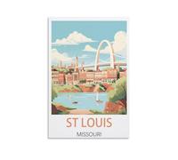 ZZHHEGN St Louis Missouri Vintage Travel Posters 08x12inch(20x30cm) Canvas Art Poster And Wall Art Picture Print Modern Family Bedroom Decor Posters