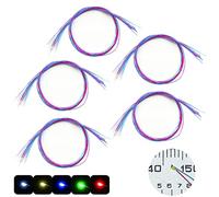 ZZHOB 50pcs Pre-Wired Micro LED Pre-soldered 0402 SMD LEDs with Assembly Accessories for Beginner Model Building (Multi-Colored(Mix 5 Colors), 50pcs)