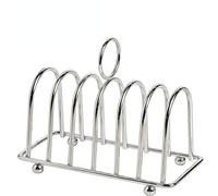 zzhugyin 6 Slice Toast Bread Holder,Stainless Steel Bread Rack,Toast Rack English Style with Ball Feet and Loop Carry Handle for Buffet Breakfast Lunch Dinner and Toast
