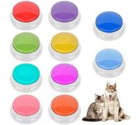 zzhxkjhky 10 Color Voice Recording Buttons for Dogs Dog Training Communication Buttons with 30 Sec Record and Playback,Pet Training Buzzer for Puppy Cats,Funny Gifts for Pet Lovers (10 Pack)