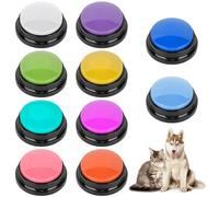 zzhxkjhky 10 Color Voice Recording Buttons for Dogs Dog Training Communication Buttons with 30 Sec Record and Playback, Pet Training Buzzer for Puppy Cats, Funny Gifts for Pet Lovers (10 Pack)