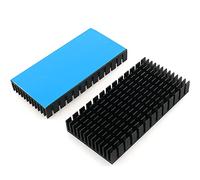 ZZHXSM 2Pcs 80mm Heatsink 80 x 40 x 11mm Black Aluminum Heat Sink Radiator Cooler with Thermal Conductive Adhesive Tape Cooling Fin for Cooler Electronics CPU Led