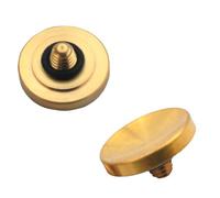 ZZHXSM 2PCS Gold Concave Camera Shutter Buttons 0.43 inch Diameter Gold Pure Copper Plated Buttons for Mechanical Shutter Release Cable Connection to Camera