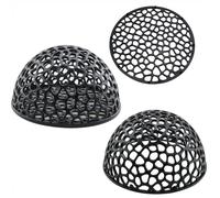 ZZHXSM 2PCS Hollow Fish Half Sphere Hideaway House Hollow Hemispherical Aquarium Cave Shrimp Habitat Breeding Shelter for Small Aquariums Plastic Tunnel Cave 2.17x4.05 inches Black