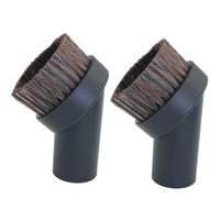 ZZHXSM 2PCS Horsehair Mixed Hose Round Brushes Inner Diameter 32mm Universal Vacuum Cleaner Accessories Suitable for Windows Floors Furniture Gaps Air Conditioner Vents Car Interiors Black