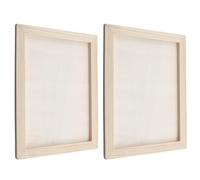 ZZHXSM 2PCS Wooden Canvas Board 6x8 Inch Rectangular Unfinished Wooden Panel Unpainted Terracotta Frame Multi Medium Painting Base for Acrylic and Oil Fluid Painting Ink Splash Craft DIY Projects