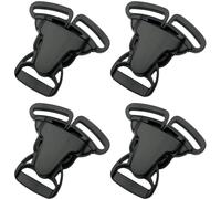 ZZHXSM 4PCS Black Plastic Tee Split Buckle 3 Way Snap In Dining Chair Buckle 1 inch I.D. Multi Directional Seat Buckle Applied to Webbing Straps Fixed Straps Camping Bags Seat Belt Luggage Strap,