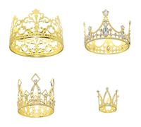 ZZHXSM 4PCS Gold Metal Mini Crown Cake Decoration Suitable for Floral Decorations and Doll/Pet Hair Accessories