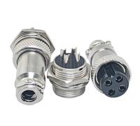 ZZHXSM 5 Pair GX16 4 Pin Male Female Circular Aviation Connector Plug 16MM Wire Board Metal Adapter Socket for Data Acquisition Systems Inclinometers Computer Measurement Controllers