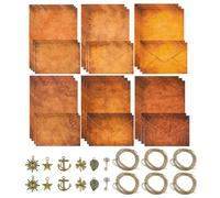 ZZHXSM 6 Sets Kraft Paper Writing Letters Vintage Accessories Suitable for Mailing Maps Certificates Invitations Menus Promotional Materials