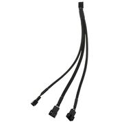 ZZHXSM Black 1 in 3 Fan Power Cord Computer Cooling Fan 4 Pin Extension Cable 1 to 3 Hub Extension Distributor Cable Suitable for Expanding Motherboard CPU Plug
