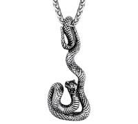 ZZHYGM 14K Gold Filled for Men and Women, 925 Sterling Silver Necklace, Powerful Mysterious Animal Symbol Snake Ouroboros, Retro Gothic