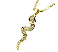 ZZHYGM 14K Gold Filled for Men and Women, Classic Animal Earrings with Multicolor Crystal, Necklace in Minimalist Style A Snake Collar