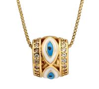ZZHYGM 14K Gold Filled for Men and Women, Drip Oil Turkish Lucky Colourful Evil Eye Pendant Necklace Dainty