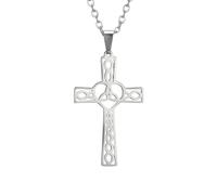 ZZHYGM 925 Sterling Silver Amulets Eternal Knot Religious Jesus Pendant A Celtic for Men, Irish Cross Necklace