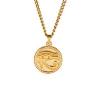 ZZHYGM 925 Sterling Silver Ancient Egypt Amulet Horus Men Women, Classic AllASeeing A Shiny CZ Eye of Ra Illuminati Necklace for