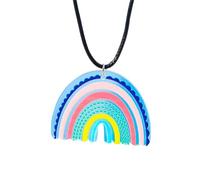 ZZHYGM 925 Sterling Silver for Men and Women, Colourful Leather Rope Chain, Cloud Pendant Cute Rainbow Bridge Necklace