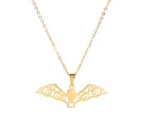 ZZHYGM 925 Sterling Silver for Men and Women, Hollow Pattern Gothic Necklace, Hip Hop Rock Vintage, Punk Bat Wings Cosplay Anime
