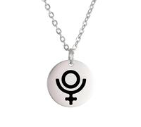 ZZHYGM 925 Sterling Silver for Men and Women, Planet Symbol Amulet Small Charm Jupiter, Pluto Alchemical Symbols, Saturn Necklace Gold