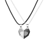 ZZHYGM 925 Sterling Silver for Women and Men, 2pcs/Set Couple Necklaces, Attarction Between Lovers, Pendant Magnetic Heart Necklace