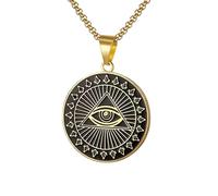 ZZHYGM 925 Sterling Silver Men Women Punk Rock for AllASeeing Eyes A Unisex Ra Illuminati Eye of Horus Pendant Necklace