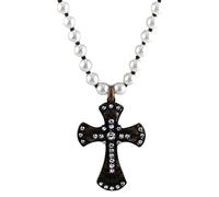 ZZHYGM 925 Sterling Silver Multi Natural Stones Knotted Women, Bohemian Style A Vintage Cross Men's Western Necklace For Birthday