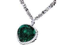 ZZHYGM 925 Sterling Silver Multilayer Coloured Pave Women, Rhinestone A Shiny Zircon Paver Reunion Heart Necklace for Valentine's Day,