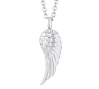 ZZHYGM 925 Sterling Silver Punk HipHop Women 14K Gold Plated Wing A Celtic Nordic Wings Necklace Pendant, Angel Necklaces For Men Birthday Valentine Gifts
