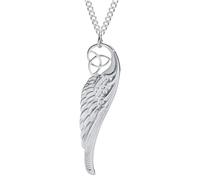 ZZHYGM 925 Sterling Silver Punk HipHop Women 14K Gold Plated Wing A Celtic Nordic Wings Necklace Pendant, Angel Necklaces For Men Birthday Valentine Gifts