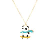 ZZHYGM 925 Sterling Silver Women Cartoon Cute Animal Jewelry Red Necklace for Girls Locket Panda Coin Pendant