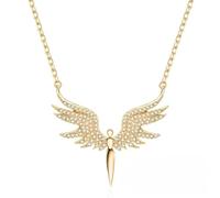 ZZHYGM 925 Wing Pendant Necklaces Women Jewelry A Guardian for Girls, Sterling Silver Angel Necklace
